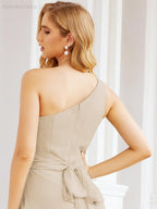 One Shoulder Bridesmaid Dresses Long Formal Prom Gowns 28048