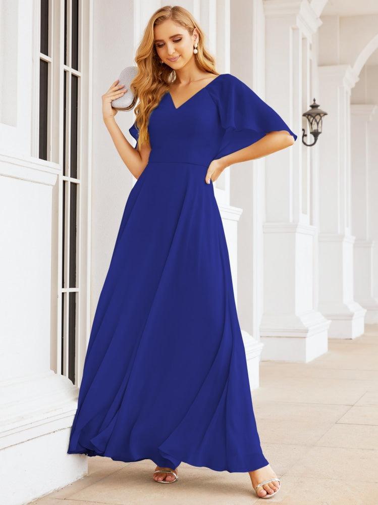 Bridesmaid Dresses for Wedding Formal Evening Party Prom Gown with Cape 28050