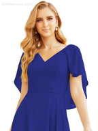 Bridesmaid Dresses for Wedding Formal Evening Party Prom Gown with Cape 28050