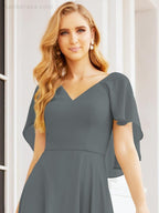 Bridesmaid Dresses for Wedding Formal Evening Party Prom Gown with Cape 28050