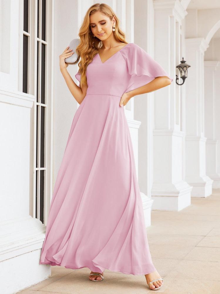 Bridesmaid Dresses for Wedding Formal Evening Party Prom Gown with Cape 28050