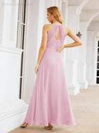 Double Spaghetti Straps Bridesmaid Dresses for Women Long Formal Party Dress Side Split 28051