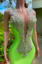 Off The Shoulder Sleeveless Open Back Mermaid Long Prom Dress