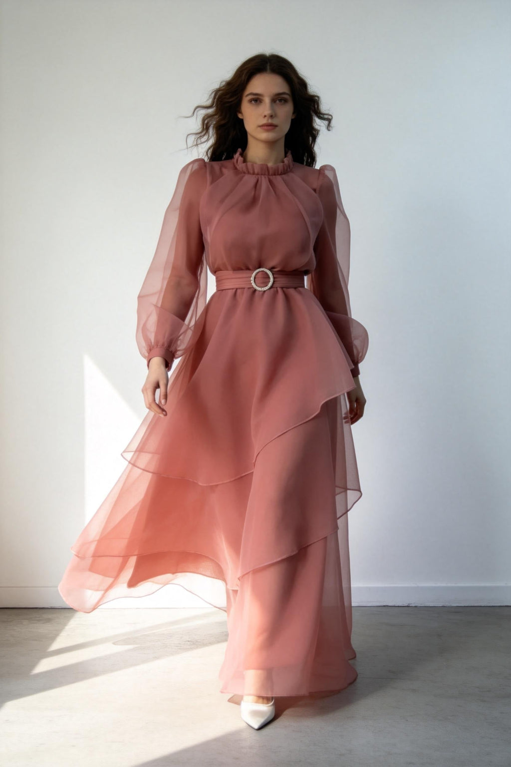 Charming A-line Long Sleeves Evening Dress Y5812