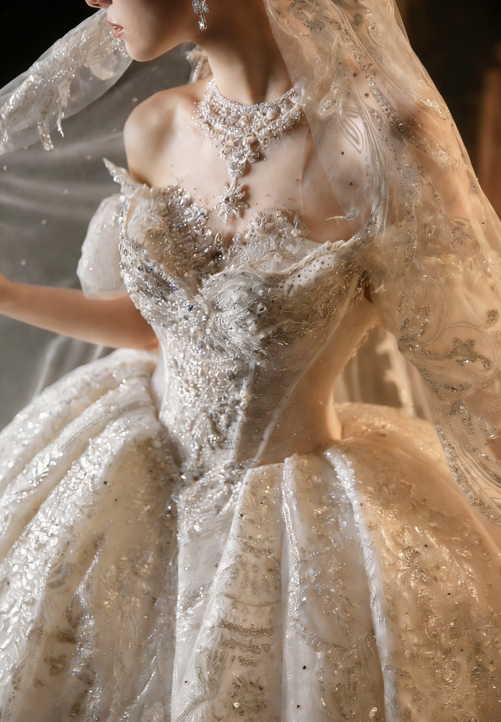 Regal Off-the-Shoulder Ball Gown Wedding Dress with Puff Sleeves & Beaded Embroidery Bridal Gown with Overskirt Train