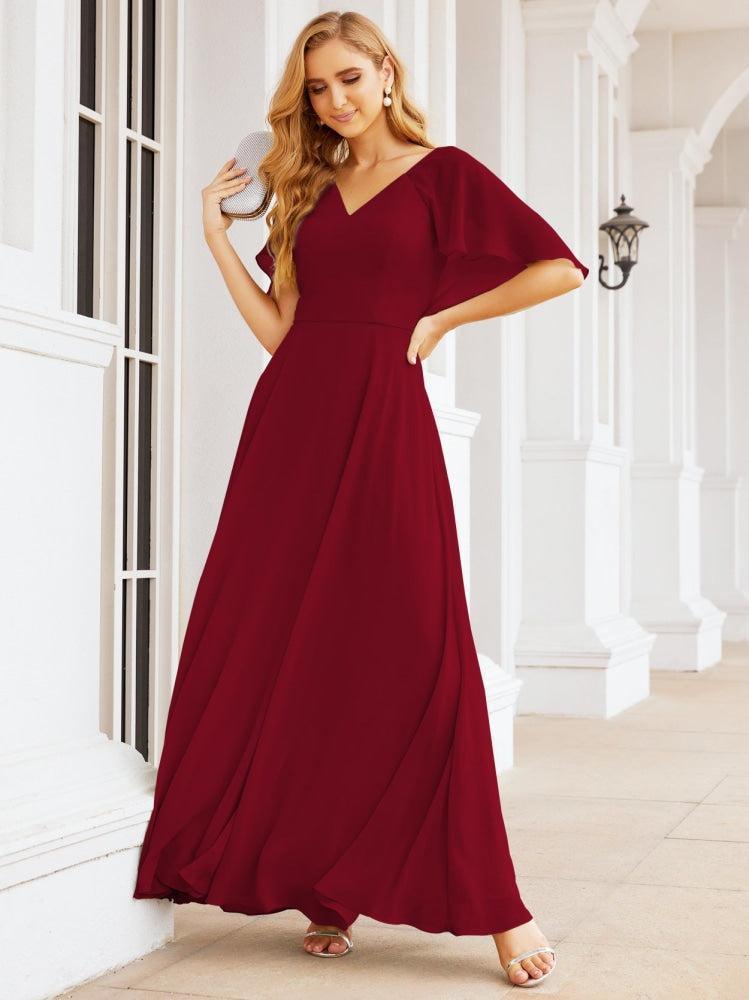 Bridesmaid Dresses for Wedding Formal Evening Party Prom Gown with Cape 28050