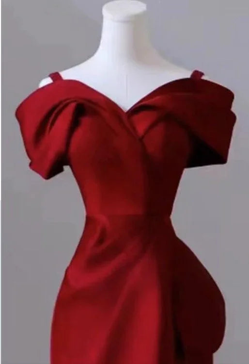 Elegant red evening dress women's dress high-end elegant dress Y6959