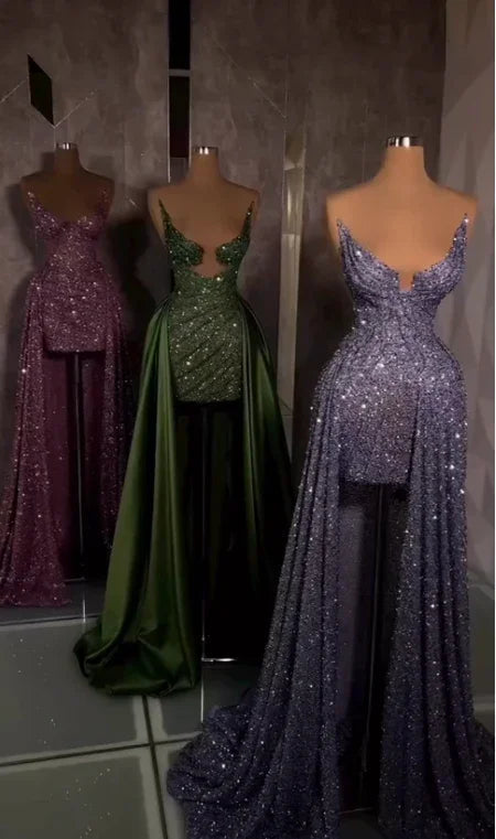 Sparkly Sheath Sequins Prom Evening Dress Y8369