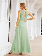 Double Spaghetti Straps Bridesmaid Dresses for Women Long Formal Party Dress Side Split 28051