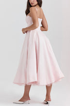 Suspender V-Neck Sleeveless Tutu Maxi Dress