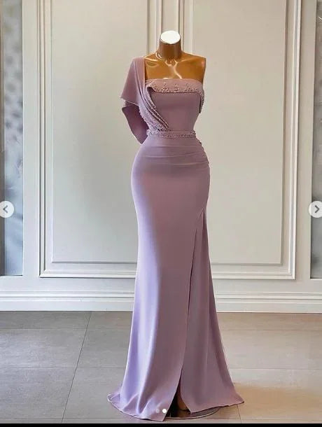 Mermaid Prom Dresses One Shoulder Prom Dresses Arabic Evening Dresses Y5622
