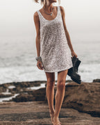 Sparkling Beach Sequin Relaxed Tank Mini Dress