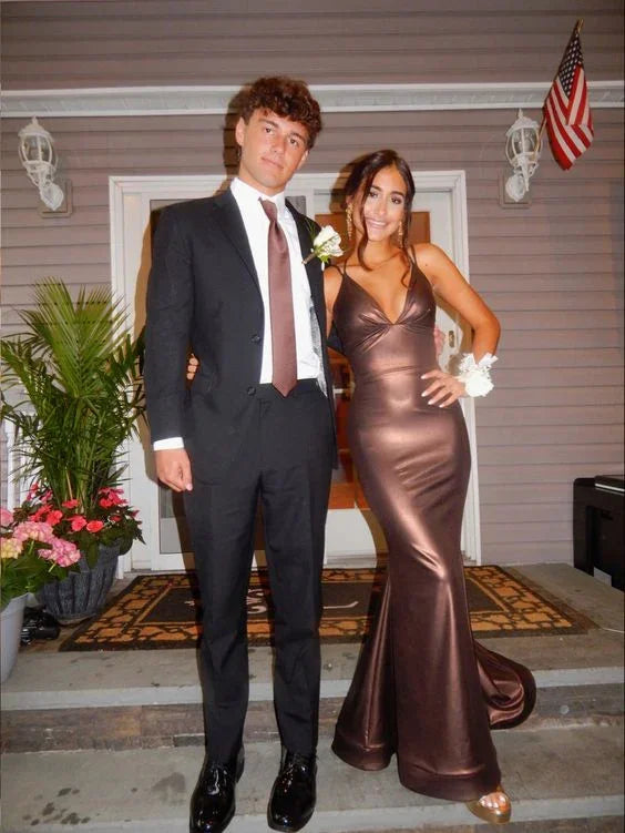 Elegant Mermaid V Neck Evening Dress Chic Evening Gown Y7408
