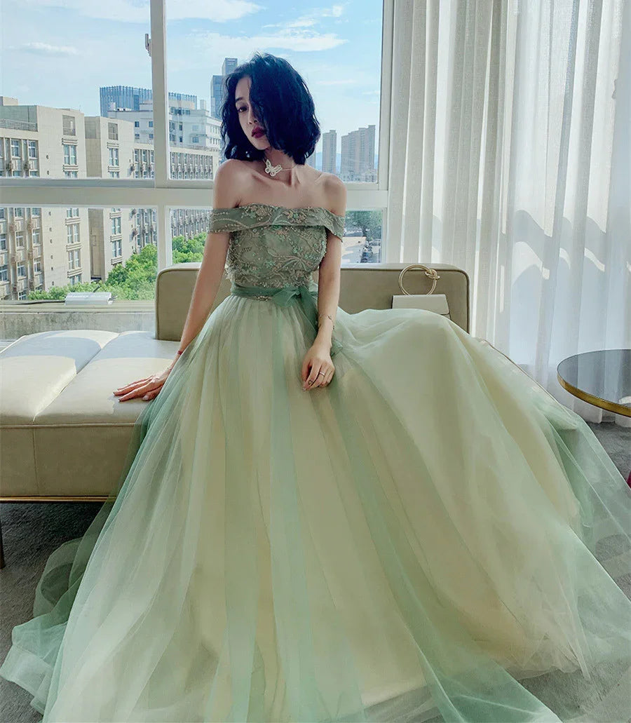 Off the Shoulder Long Formal Occasion Dress Evening Dress  Y620