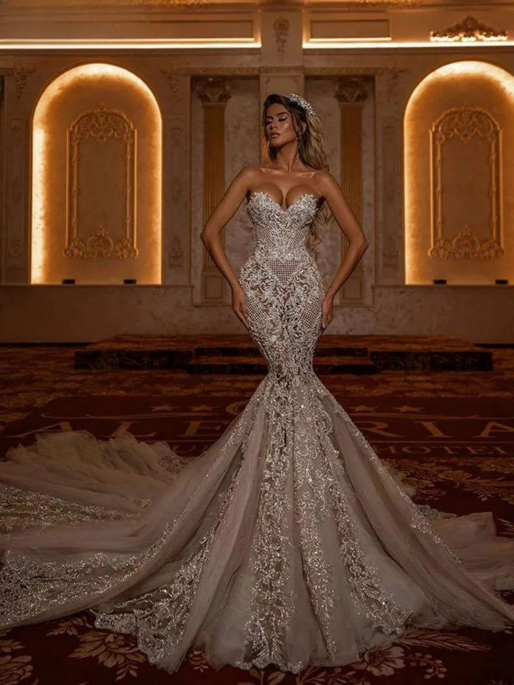 Sexy Sweetheart Wedding Dress 2025 Elegant Mermaid Bridal Gown Charming Lace Sleeveless Floor-length Gown Customized