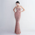 Bottom Sequin Suspender Party Sequined Dress Long Banquet Slim Fit Evening Dress Elegant
