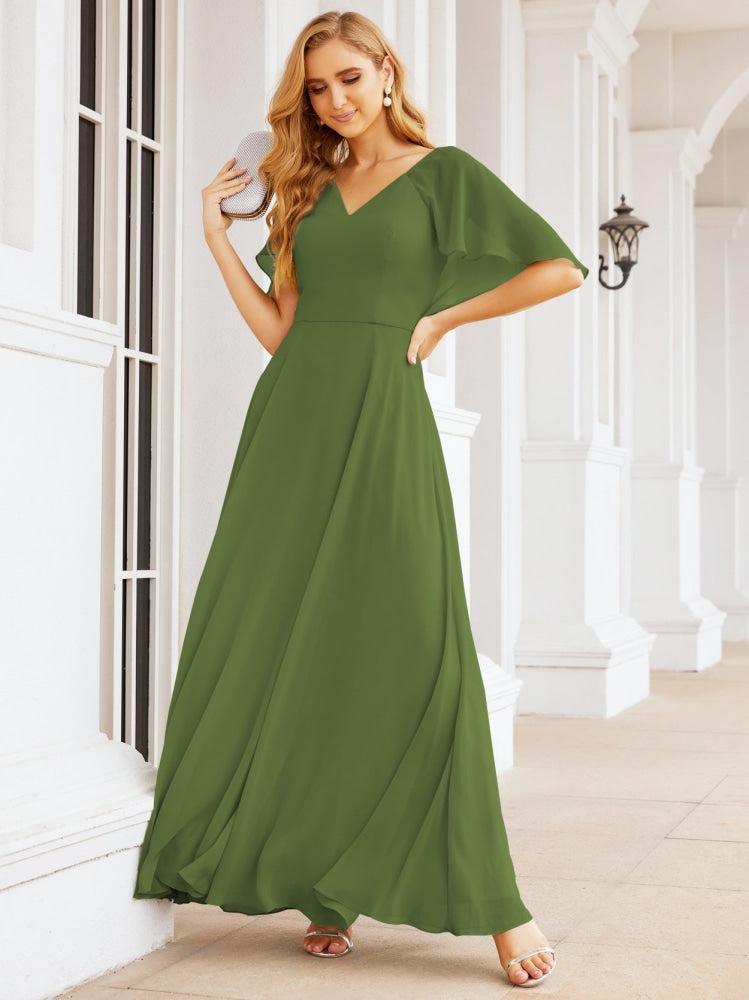 Bridesmaid Dresses for Wedding Formal Evening Party Prom Gown with Cape 28050