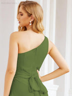 One Shoulder Bridesmaid Dresses Long Formal Prom Gowns 28048