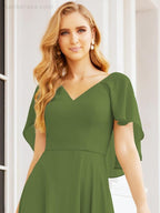 Bridesmaid Dresses for Wedding Formal Evening Party Prom Gown with Cape 28050