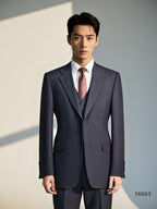 Three Piece Pinstripe Wool Wedding Suit For Groom Classic Tailored Fit