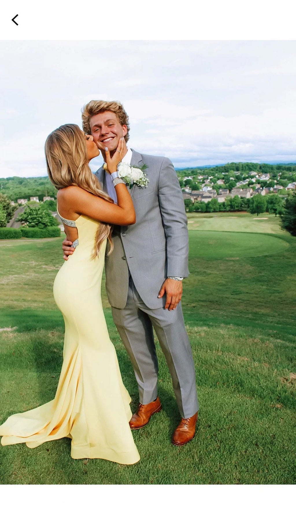 Elegant Light Yellow Mermaid Prom Dress With Train Light Yellow Evening Dress Y5319