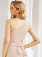 One Shoulder Bridesmaid Dresses Long Formal Prom Gowns 28048