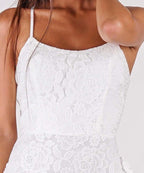 Slit Mermaid Strapless Spaghetti Straps Prom Dress with Lace Applique