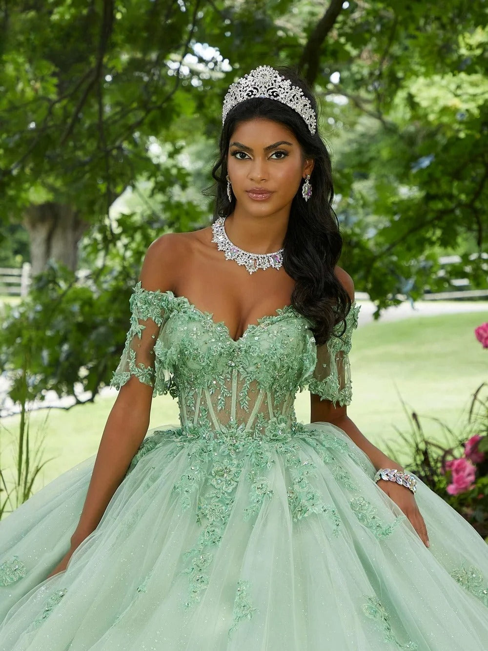 Classic Sweetheart Neck Quinceanera Dress Sparkling Applique Ball Gown