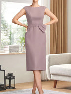 Sheath/Column Scoop Knee-Length Chiffon Mother of the Bride Dress With Pleated Sequins