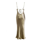 Elegant Spaghetti Straps Prom Dress Backless Formal Gown Sexy Evening Dress Y410