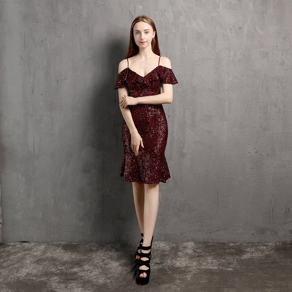 V Neck Little Evening Dress – Elegant Short Socialite Nightclub Women's Party Dress