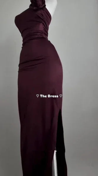 Simple Sheath Burgundy Long Prom Dress Strapless Evening Dress Y8511