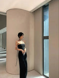 Black Simple Prom Dress Sexy Evening Dress Y1343