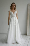 A-line Elegant Glitter fabric Sweetheart Wedding Dress With Appliques