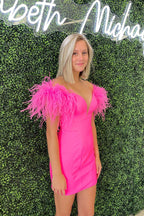 Sheath Off the Shoulder Satin Homecoming Dress