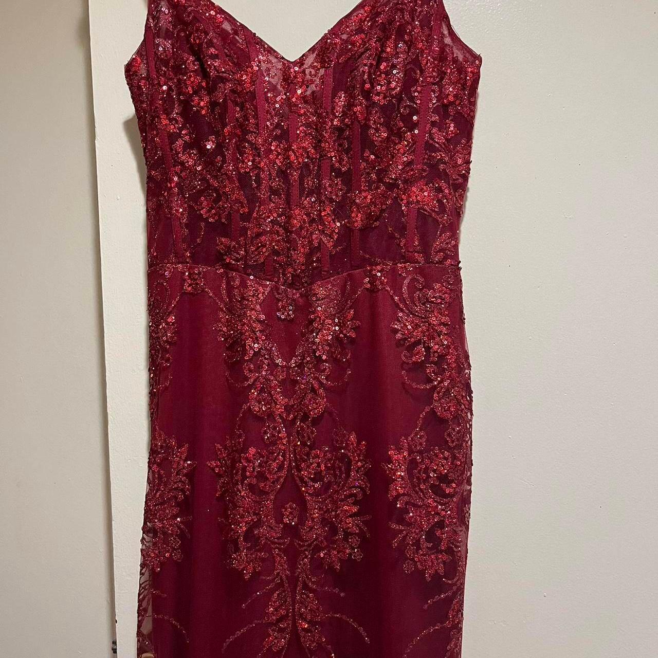 Charming Red Mermaid Lace Appliques Prom Dress,Evening Dress Winter Dance Dress Y4345