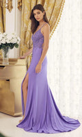 Purple Prom Dress with Lace Bodice SYP57