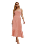 Spaghetti Strap Chiffon Bridesmaid Dress Ankle Length Formal A Line Cocktail Party Homecoming Dress for Juniors  SEA28028