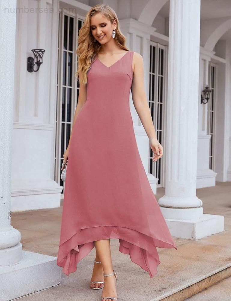 Chiffon Plus Size Mother of Bride Dresses with Jacket Formal Dresses for Wedding SEA28073