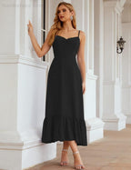 Spaghetti Strap Chiffon Bridesmaid Dress Ankle Length Formal A Line Cocktail Party Homecoming Dress for Juniors  SEA28028
