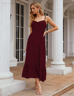 Spaghetti Strap Chiffon Bridesmaid Dress Ankle Length Formal A Line Cocktail Party Homecoming Dress for Juniors  SEA28028