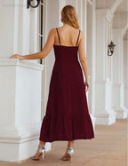 Spaghetti Strap Chiffon Bridesmaid Dress Ankle Length Formal A Line Cocktail Party Homecoming Dress for Juniors  SEA28028