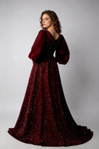 Glitter A-line Long Sleeves Ball Gown,Sweet 16 Dress,Princess Dress Y4900