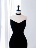 Black Mermaid Velvet Tulle Long Prom Dress Evening Dress Y4678