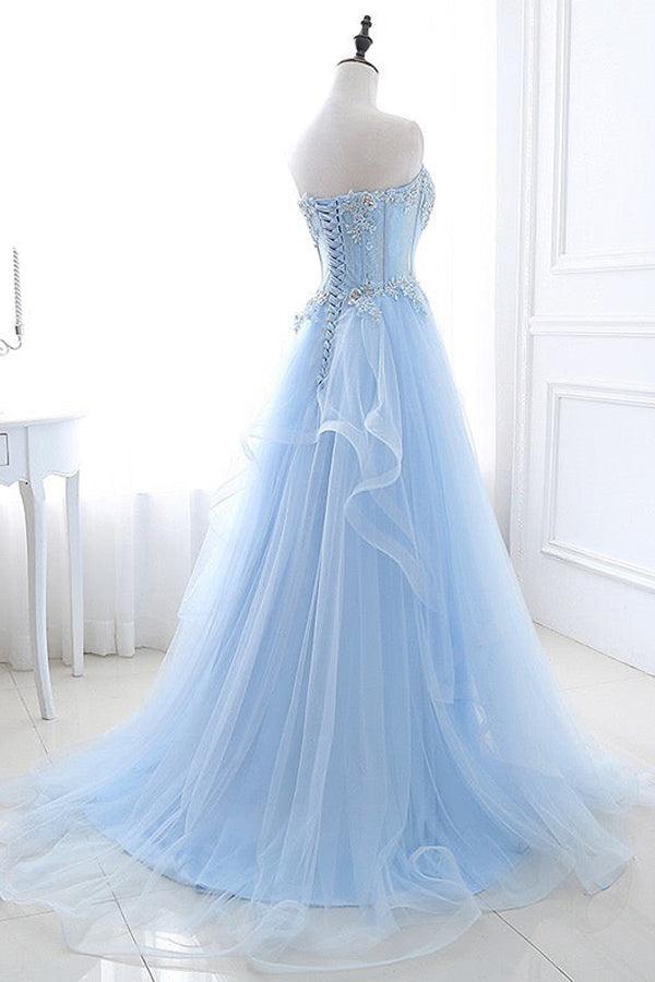 Chic Prom Dresses Sweetheart A-line Floor-length Prom Dress