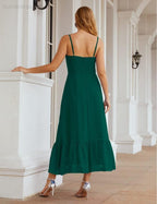 Spaghetti Strap Chiffon Bridesmaid Dress Ankle Length Formal A Line Cocktail Party Homecoming Dress for Juniors  SEA28028