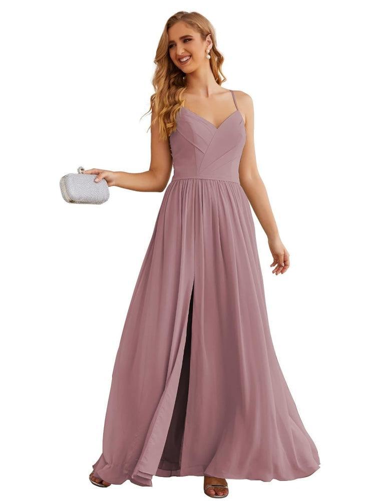 Spaghetti Strap Bridesmaid Dresses Long Formal Party Prom Gowns 28060