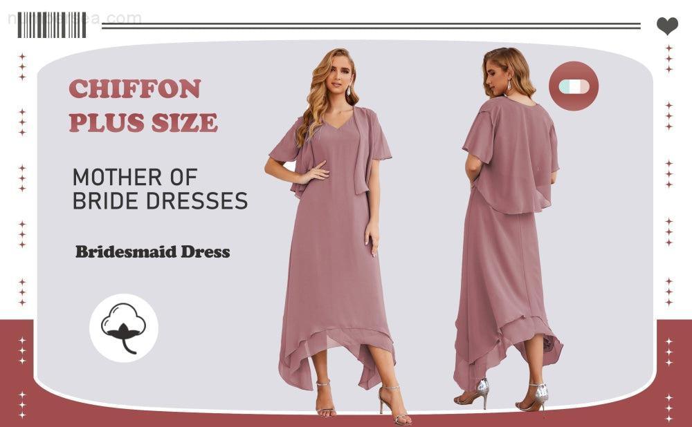 Chiffon Plus Size Mother of Bride Dresses with Jacket Formal Dresses for Wedding SEA28073