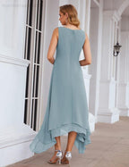 Chiffon Plus Size Mother of Bride Dresses with Jacket Formal Dresses for Wedding SEA28073