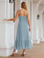 Spaghetti Strap Chiffon Bridesmaid Dress Ankle Length Formal A Line Cocktail Party Homecoming Dress for Juniors  SEA28028